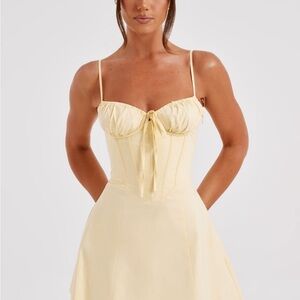 BABYBOO LACEY MINI DRESS - LEMON YELLOW